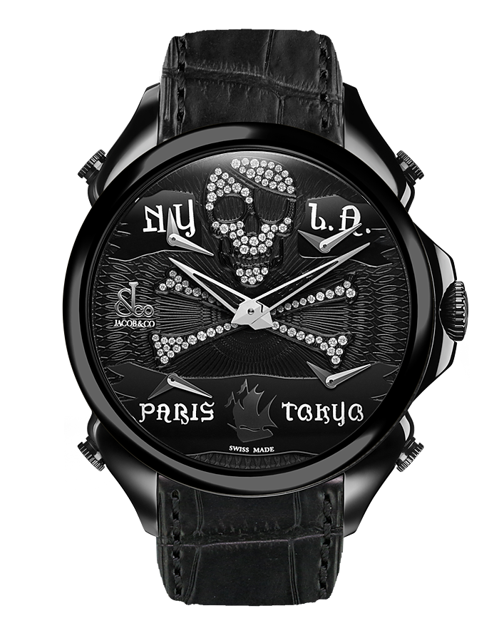 Jacob & Co. PALATIAL FIVE TIME ZONE PIRATE BLACK PVD Watch Replica PZ500.11.NS.NQ.A Jacob and Co Watch Price