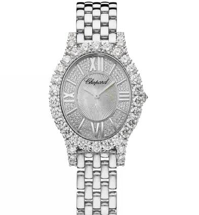 Chopard Replica Watch L'HEURE DU DIAMANT OVAL SMALL 18K WHITE GOLD AND DIAMONDS 109422-1101