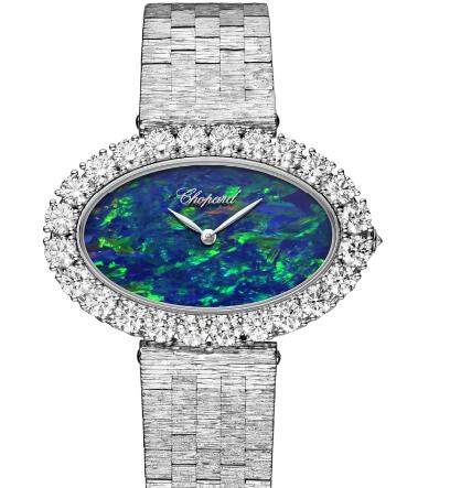 Chopard Replica Watch L'HEURE DU DIAMANT OVAL 18K WHITE GOLD AND DIAMONDS 10A376-1001