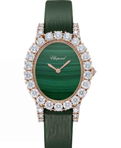 Chopard Replica Watch L'HEURE DU DIAMANT OVAL SMALL SMALL OVAL QUARTZ ROSE GOLD DIAMONDS 139384-5011