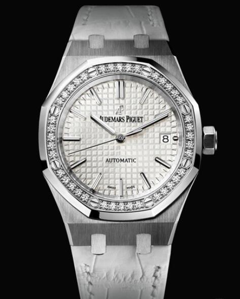 Replica Watch Audemars Piguet Royal Oak Automatique 15451ST.ZZ.D011CR.01 Steel - Diamonds - Crocodile Strap