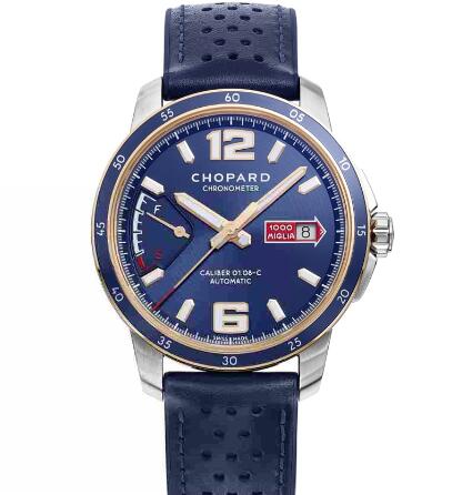 Chopard Classic Racing Replica Watch MILLE MIGLIA GTS AZZURRO POWER CONTROL 43 MM AUTOMATIC ROSE GOLD STAINLESS STEEL 168566-6002