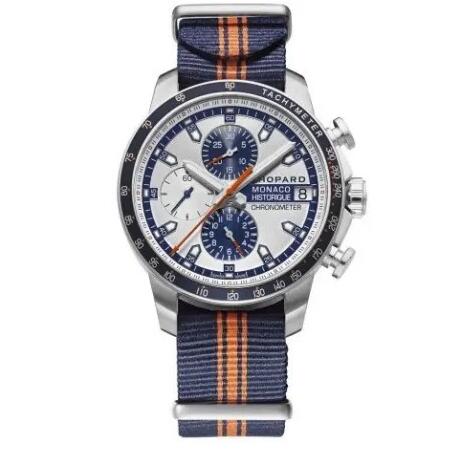 Chopard Classic Racing Watch Replica Grand Prix de Monaco Historique Chronograph White Dial Blue Fabric Limited Edition Men's Watch 168570-3004