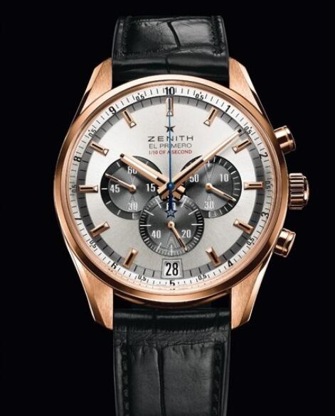 Replica Watch Zenith El Primero Striking 10th 18.2040.4052/21.C496 Pink Gold - Black Alligator Strap