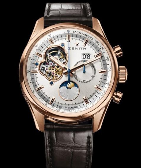 Replica Watch Zenith El Primero Chronomaster Open Grande Date Moon & SunPhase 18.2160.4047/01.C713 Pink Gold - Alligator Bracelet