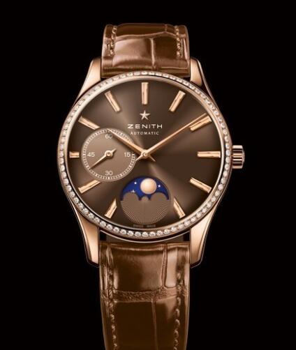 Zenith Watch for Women Replica Watch Zenith Elite Ultra Thin Lady Moonphase Héritage 22.2310.692/75.C709 Pink Gold - Diamonds - Alligator Strap Zenith Watch for Women Replica Watch Zenith Elite Ultra Thin Lady Moonphase Héritage 22.2310.692/75.C709 Pink Gold - Diamonds - Alligator Strap