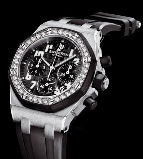 Replica Watch Audemars Piguet Chronographe Lady Royal Oak Offshore 26048SK.ZZ.D002CA.01 Steel - Setted Bezel