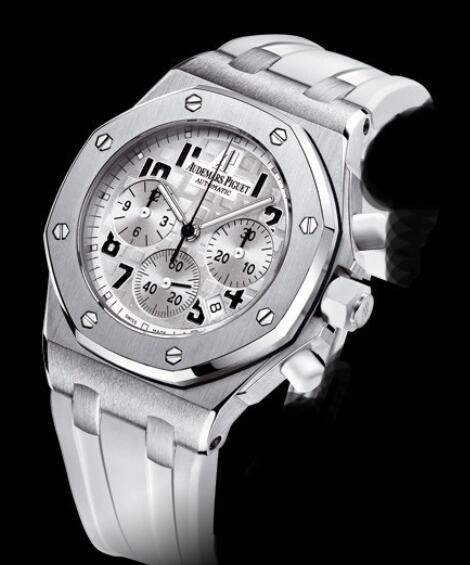 Replica Watch Audemars Piguet Chronographe Lady Royal Oak Offshore 26283ST.OO.D010CA.01 Steel - White Strap