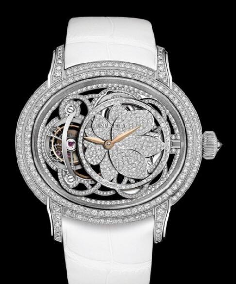 Replica Watch Audemars Piguet Tourbillon Millenary 26354BC.ZZ.D204CR.01 White Gold - Diamonds - Pearly White Alligator Strap