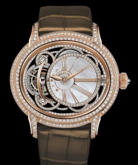 Replica Watch Audemars Piguet Tourbillon Millenary 26354OR.ZZ.D812CR.01 White Gold - Diamonds - Shimmering Brown Alligator Strap