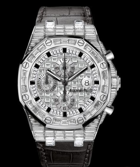 Replica Audemars Piguet Chronographe Royal Oak Offshore 26473BC.ZZ.D114CR.01 White Gold - Diamonds and Onyx - Black Alligator Strap Replica Audemars Piguet Chronographe Royal Oak Offshore 26473BC.ZZ.D114CR.01 White Gold - Diamonds and Onyx - Black Alligator Strap
