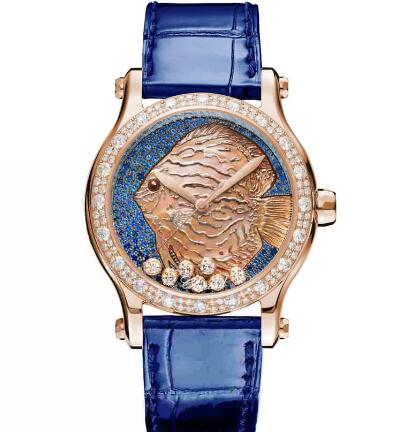Chopard Happy Fish Watch Cheap Price 36 MM AUTOMATIC ROSE GOLD DIAMONDS 274891-5019