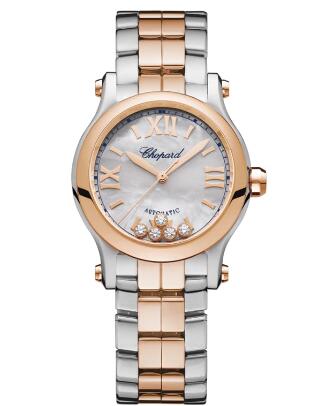 Chopard Happy Sport Watch Cheap Price 30 MM AUTOMATIC ROSE GOLD STAINLESS STEEL DIAMONDS 278573-6019