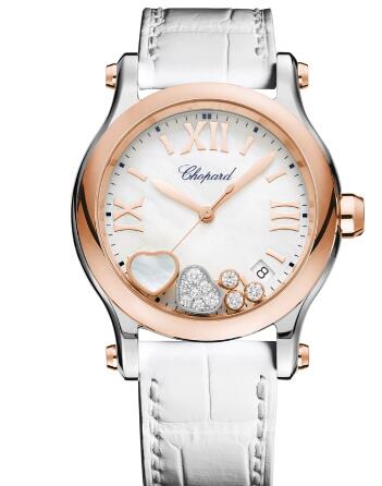 Chopard Happy Hearts Watch Cheap Price 36 MM QUARTZ ROSE GOLD STAINLESS STEEL DIAMONDS MOTHER-OF-PEARL 278582-6009