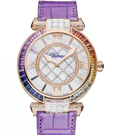 Chopard Imperiale Joaillerie Rainbow Watches for sale Review Replica 40 MM AUTOMATIC ROSE GOLD DIAMONDS COLORED SAPPHIRES 384239-5009 Chopard Imperiale Joaillerie Rainbow Watches for sale Review Replica 40 MM AUTOMATIC ROSE GOLD DIAMONDS COLORED SAPPHIRES 384239-5009