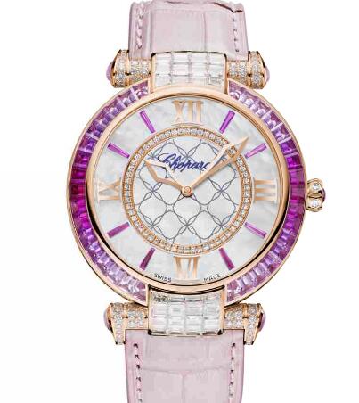 Chopard Imperiale Joaillerie Watches for sale Review Replica 40 MM AUTOMATIC ROSE GOLD DIAMONDS PINK SAPPHIRES 384239-5010