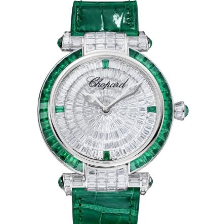 Chopard Imperiale Joaillerie Watches for sale Review Replica 40 MM AUTOMATIC WHITE GOLD DIAMONDS EMERALDS 384240-1004 Chopard Imperiale Joaillerie Watches for sale Review Replica 40 MM AUTOMATIC WHITE GOLD DIAMONDS EMERALDS 384240-1004