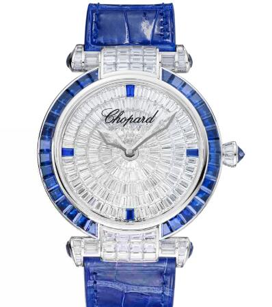 Chopard Imperiale Joaillerie Watches for sale Review Replica 40 MM AUTOMATIC WHITE GOLD DIAMONDS SAPPHIRES 384240-1005
