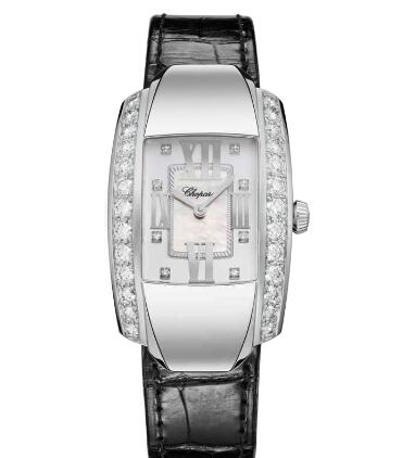 Chopard La Strada Replica Watch LA STRADA RECTANGULAR QUARTZ WHITE GOLD DIAMONDS 419402-1004