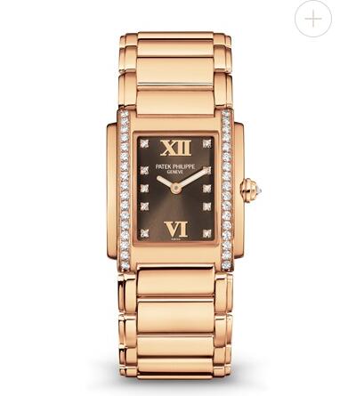 Patek Philippe Twenty 4 Price Women Replica Watch Rose Gold Brown Dial Watch 4910/11R-010