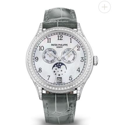Cheapest Patek Philippe Watch Price Replica Complications Diamond Set White Gold ladies' watch 4948G-010
