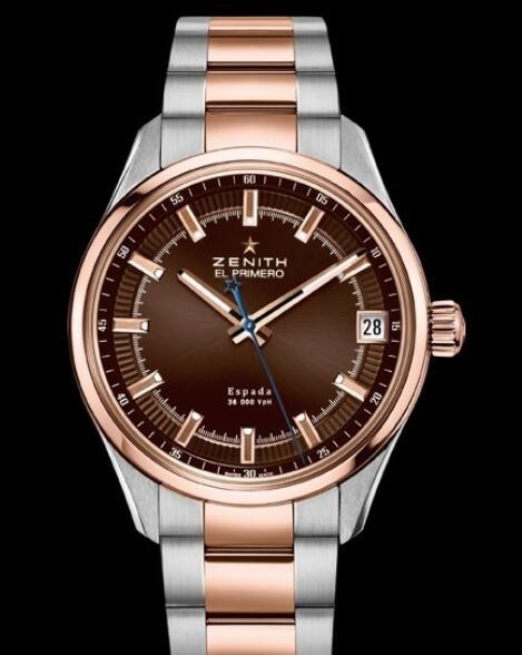 Replica Watch Zenith El Primero Espada 51.2170.4650/75.M2170 Rose Gold & Steel - Brown Dial