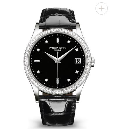 Cheapest Patek Philippe Calatrava Watches Prcies Replica Calatrava Black Dial Date Diamond Watch 5297G-001