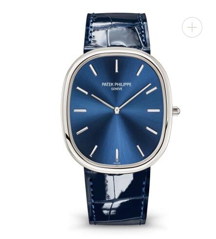 Cheapest Patek Philippe Golden Ellipse Price Blue Dial Platinum Replica Watch 5738P-001