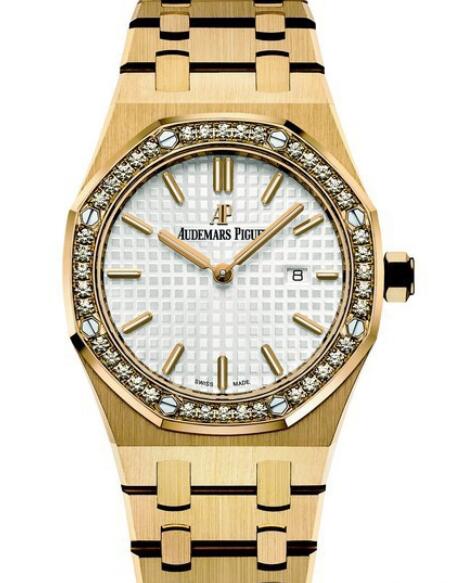 Replica Watch Audemars Piguet Royal OAK Quartz 67651BA.ZZ.1261BA.01 Yellow Gold - Diamonds - Yellow Gold Bracelet