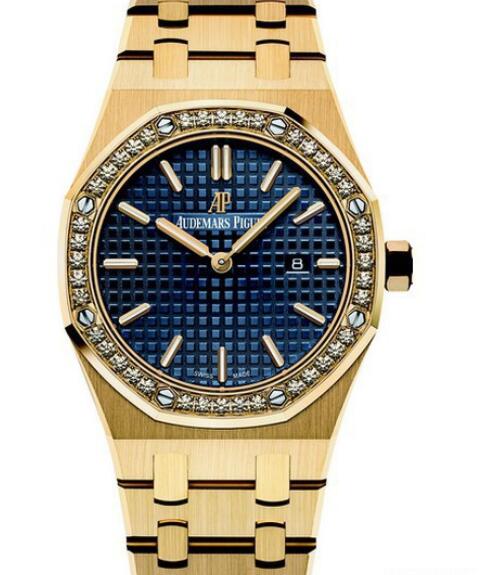 Replica watch Audemars Piguet Royal OAK Quartz 67651BA.ZZ.1261BA.02 Yellow Gold - Diamonds - Yellow Gold