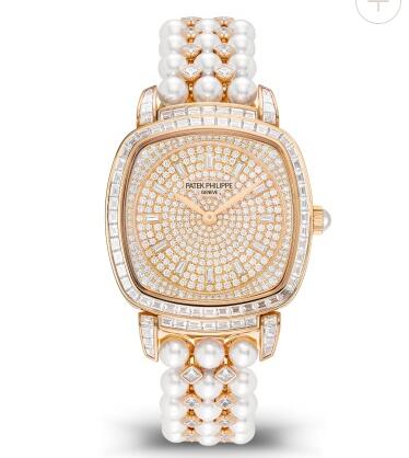 Cheapest Patek Philippe Gondolo Haute Joaillerie Diamond & Pearl Replica Watch 7042-100R-010