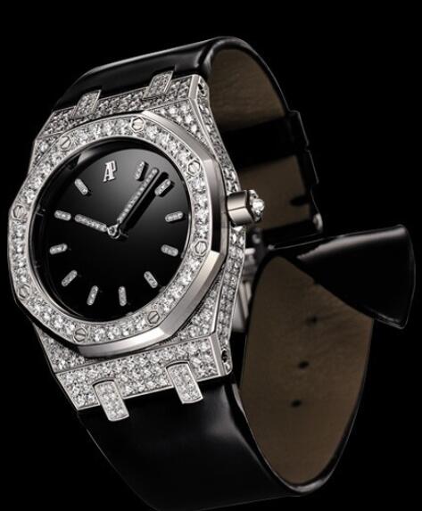Replica Audemars Piguet Watch Lady Royal Oak Tuxedo 77220BC.ZZ.D004CU.01 White Gold - Diamants