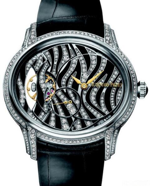 Replica Watch Audemars Piguet Millenary 77249BC.ZZ.A102CR.01 White Gold - Diamonds - Alligator Strap