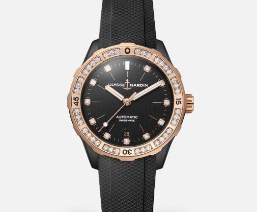 Ulysse Nardin Ladies Watches Diver 39mm Replica Watch Price 8165-182B-3/BLACK