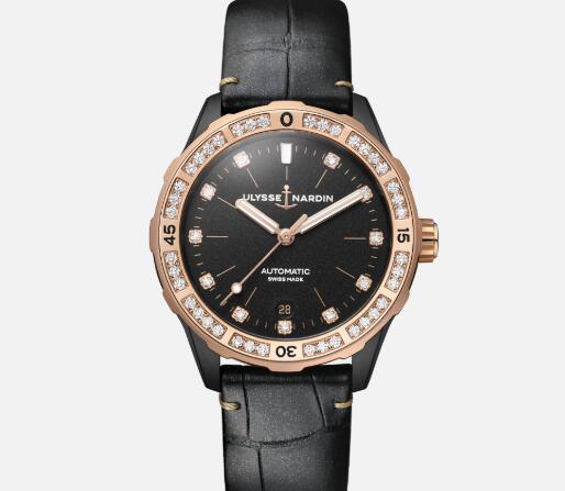 Ulysse Nardin Ladies Watches Diver 39mm Replica Watch Price 8165-182B/BLACK