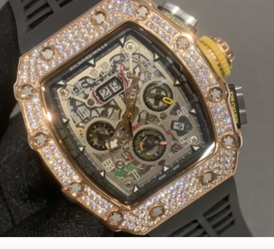 Replica Richard Mille RM11-03 diamond rose gold watch