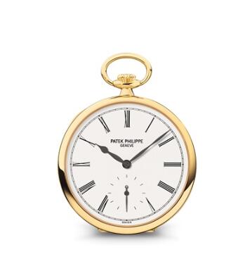 Vintage Patek Philippe Watches for Sale Cheap Price Replica Open-Face Black Numerals Yellow Gold Pocket Watch 973J-010