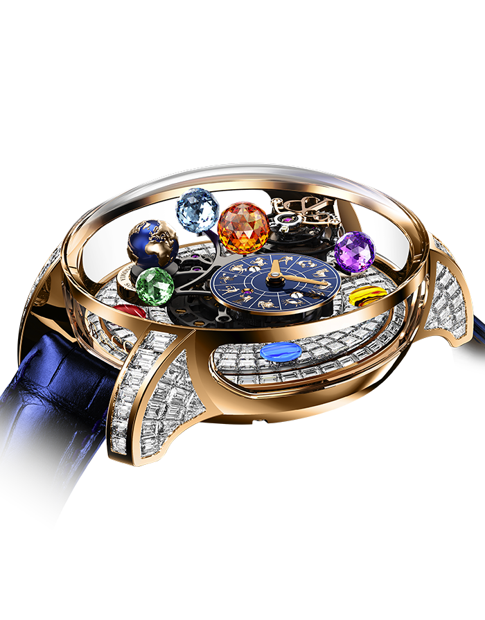 Jacob & Co. Astronomia Solar Baguette Jewellery Planets Zodiac Watch Replica AS910.40.BD.BD.A Jacob and Co Watch Price