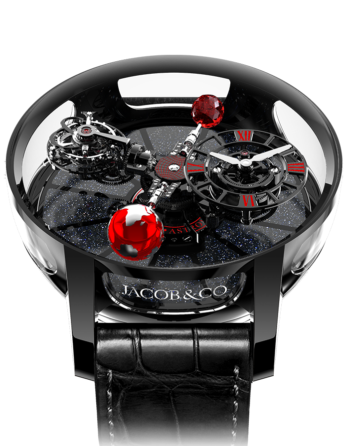 Jacob & Co. Astronomia TOURBILLON BLACK CERAMIC BLACK & RED MOVEMENT Watch Replica AT100.95.KR.SD.B Jacob and Co Watch Price