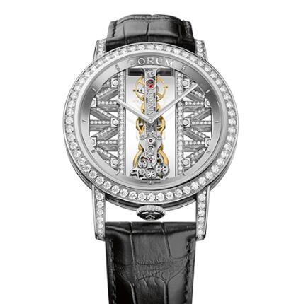 Corum Watch Golden Bridge 43 WHITE GOLD DIAMONDS Replica Ref. B113/03043 - 113.901.69/0F01 GG69G