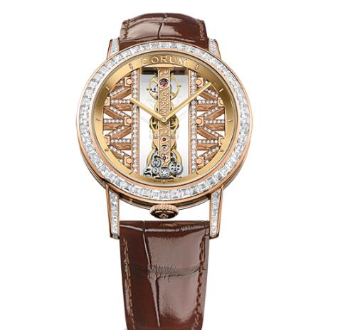 Corum Watch Golden Bridge 43 ROSE GOLD BAGUETTE Replica Ref. B113/03252 - 113.990.85/0F02 GG85R