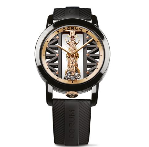 Corum Watch Golden Bridge 43 TITANIUM DLC Replica Ref. B113/03831 - 113.955.95/F371 GG19R