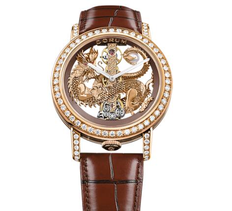 Corum Watch Golden Bridge 43 ROSE GOLD DRAGON DIAMONDS Replica Ref. B113/03908 - 113.901.85/0F02 DR85R