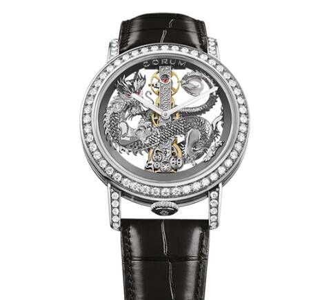 Corum Watch Golden Bridge 43 WHITE GOLD DRAGON DIAMONDS Replica Ref. B113/03909 - 113.901.69/0F01 DR69G