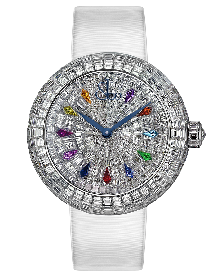 Jacob & Co. Ladies Brilliant Automatic Baguette Diamonds & Kite Sapphires Replica Watch BA534.30.BD.KR.A