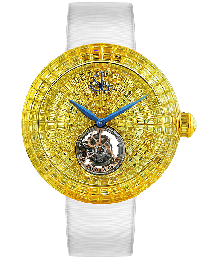Jacob & Co. Brilliant Flying Tourbillon Yellow Sapphire Watch BT543.50.BY.BY.B Jacob and Co Replica Watch