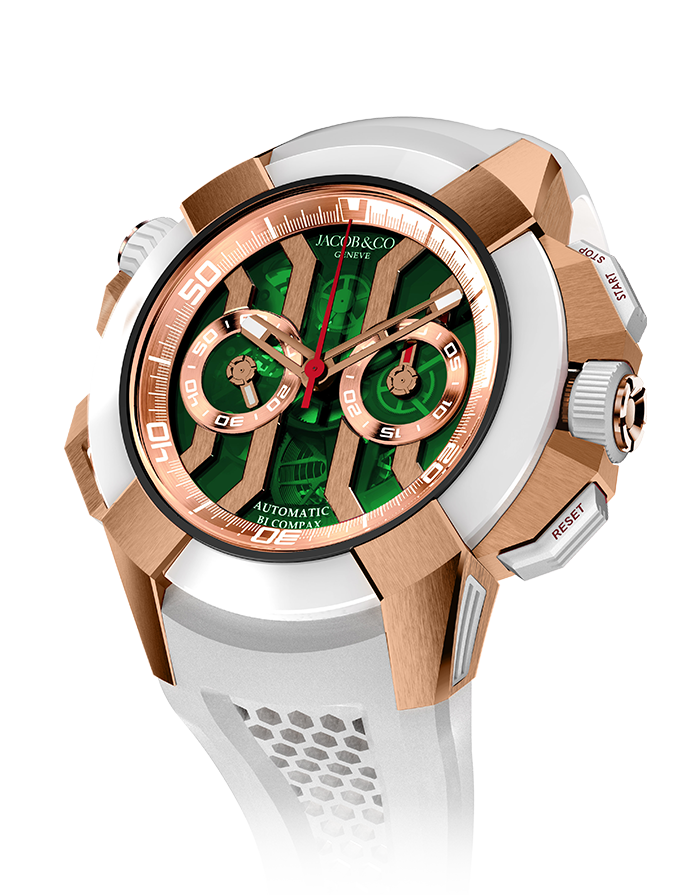 Jacob and Co Epic X Chrono Rose Gold Green Dial Replica Watch EC312.42.SB.GN.A